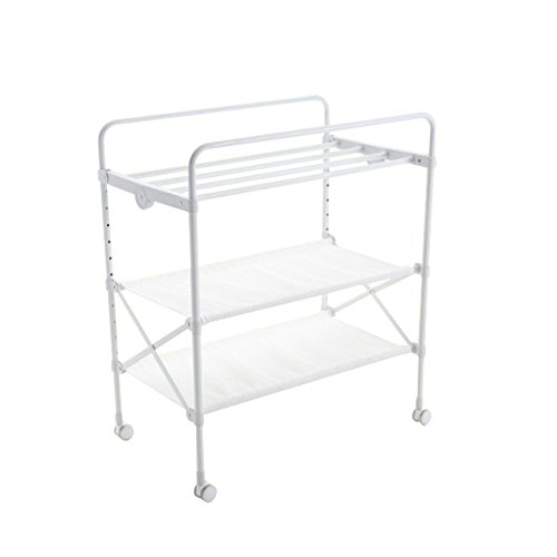 Preisvergleich Produktbild Baby-Krankenpflege-Tisch, weißer faltender Mehrzweckklappwindeltisch Neo-bathing Massagestell-berührender Tisch