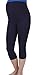 Mija - Comfortable maternity cropped 3/4 leggings with panel 3004 (M, Navy)