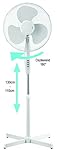 Standventilator Ø 40cm 45 Watt, 3 Geschwindigkeitsstufen Ventilator mit 180° Rotation, leiser Betrieb Desk Fan Windmaschine Höhenverstellbar 110-130cm (Standventilator Ø:40cm/45Watt)