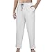 Produktbild Swallowuk Herren Schlafanzughose Lang Hose Unterwäsche Casual Hosen Nachtwäsche Pyjamahose mit Kordelzug und Taschen Schlafen Yoga Sport Freizeit Hosen (L, Weiß)