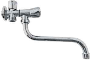 BAGNOCLIC Rubinetto a Snodo in Ottone Cromato con Canna Girevole e Attacco Lavatrice 1/2", Robusto e Funzionale per Uso Domestico o Tecnico