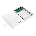 Price comparison product image Dolity Premium Portable External Power Bank Battery Charger Box DIY Aluminum Charger Case with Dual USB for iPhone Samsung iPad MP3, 4 x 18650 Battery - White, as described