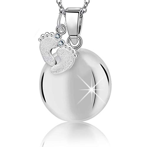 MAMIJUX® Llamador de Angeles con Colgante en Forma de pies y Cadena en Acero 110cm