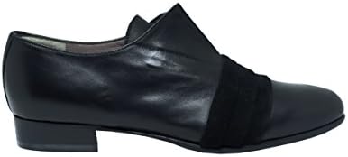 QUOQUE Women's M1011 Black Leather Lace-Up Shoes