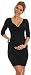 Happy Mama. Women's Maternity Jersey Tulip Dress Easy Breastfeeding S-4XL. 236p (Black, UK 16, XXL)