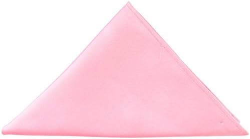 TiesRus Plain Pink Satin Pocket Handkerchief Pocket Square