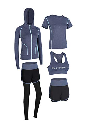 Uni-Wert Femmes 3 Pièces Ensembles Sportswear Costumes de Sport Gym Yoga Athletisme Fitness Jogging Survêtement