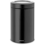 Brabantia 484582 - Bote con tapa transparente, 1,4 l, color negro mate