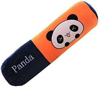 TRENDY XU Cylinder Long Plush Pillows Washable Sleeping Cartoon Bed Cushions (Black panda, 60 * 15cm/23.6"*5.9")