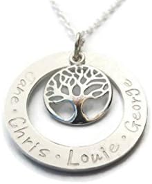 Family Tree Personalised Names Necklace | Sterling Silver | Birthday Valentines Gift by Streten