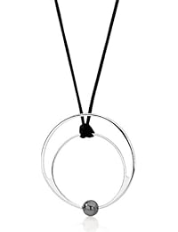 Misaki QCRPDAYDREAMLONG - Collar de mujer de plata de ley con perla sintética, 120 cm