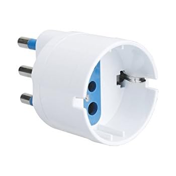 Adattatore Schuko FANTON 81090 - Da Spina Schuko 2P+T 16A A Presa Bipasso, Bianco, Made In Italy - Foto 5