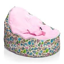 Birdie COLOURFUL CIRCLES BABY BEAN BAG PORTABLE TODDLER CHAIR (PINK)