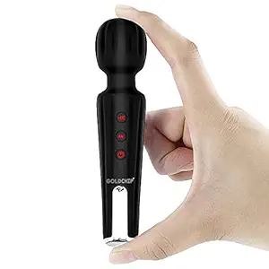 GoldChip (INDIA) Magic Personal Body Micro Massager For Women & Men | HEAD ONLY VIBRATION | MEMORIZES LAST USED SETTINGS | Waterproof |-(Black)