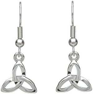Silver Plated Drop Earrings In Trinity Knot with Border Design