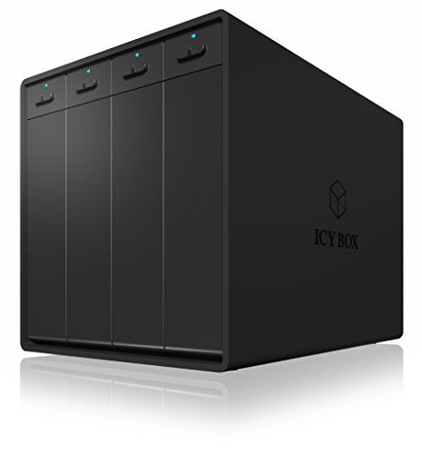Icy Box IB-3664SU3 Externes 4-fach JBOD Gehäuse für 3,5″ (8,9 cm) SATA HDD/SSD (bis 6 Gbit/s) mit USB 3.0 und eSATA aus Aluminium schwarz - 2