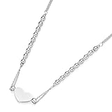 925 Sterling Silber Smart Jewel Collier Mittelteil Herz Silber, 45 Cm 925 Sterling Silber