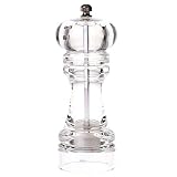 Diseño: Perfecto, elegante, clásico, pero a la vez innovador. Diseñada con un hermoso cristal grueso que deja ver perfectamente el interior. Engranajes de Acero inoxidable y sistema de molido con ajuste de grosor. Tamaños: 5,6x18,5cm / 5,6x14cm