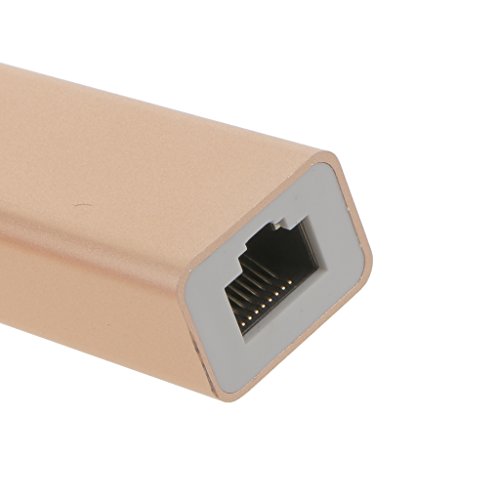 MagiDeal USB Typ C 3.1 zu RJ45 USB 3.0 HUB Adapter mit 3 Buchse Adapter für PC – Gold - 5