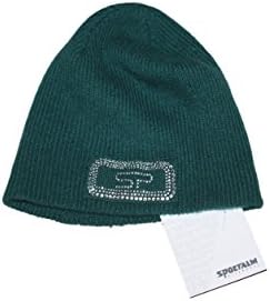 SPORTALM Kitzbühel Women Cap Hat Beanie Green with Rhinestone New 100% Cashmere