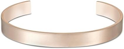Arque Men's Large Polished 9 ct Rose Gold Medium/Large Cuff of Length 15.8 cm
