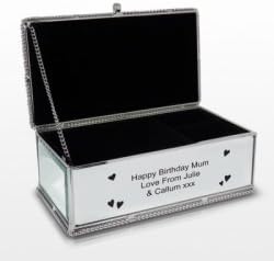 Personalised Mirrored Jewellery Box with Hearts