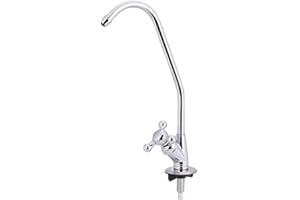 CAIQINLEN Leftwei 360 ° Rotation Design Facuet, 1/4 `` kran kuchenny ze stopu cynku, uniwersalny chromowy filtr odwróconej osmozy RO do wody pitnej do kuchni domowej