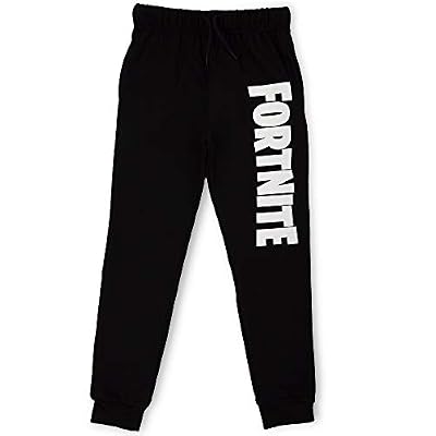 Fortnite Vêtement Garçon | Bas de Jogging Enfant Noir ou Gris | Pantalon de Survêtement Garçon du 7 au 14 Ans | Pantalon de Sport Enfant Taille Elastique 100% Coton (7/8 Ans, Noir)