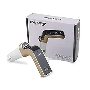 CARG7 Universal Wireless Bluetooth FM Transmitter in-Car FM Adapter Car Kit with Hand-Free Call/Stereo Music Player and USB Car Charger for All Android and iOS Devices
