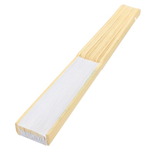 KING DO WAY 20 Stueck Faecher Handfaecher weisse chinesische leeres papier fans darauf kann DIY malen hochzeitsfeier gefallen bambus fan Kinder Faltbar faecher - 3