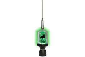Sirio Antenne Bull Trucker 5000 LED, Antenna Cb Veicolare, Frequenza 27-30Mhz, Potenza Massima 5000 Watts (Icas), Stilo Inox, Altezza 1.665 m, Cavo 4 m in Dotazione, Inox/Verde/Nero