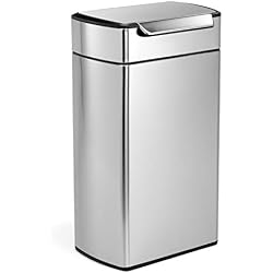 Simplehuman - 40 litres, poubelle rectangulaire à touch-bar, acier inoxydable brossé anti-traces
