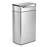 Simplehuman - 40 litres, poubelle rectangulaire à  touch-bar, acier inoxydable brossé anti-traces