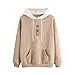 Produktbild togel Damen Langarm Brief Print Lässige Kapuzenpullover Pullover Top Bluse Kapuzenpullover Damen Weihnachtspullover Strickjacke Hoodie Sweatshirt übergroße Pullover Rollkragenpullover