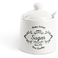 Excelsa Fine Quality azucarero, cerámica, blanco