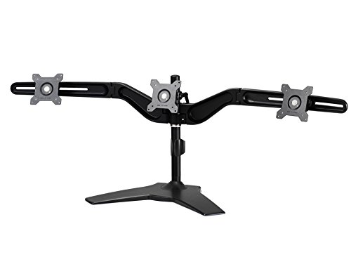 Tronje TS743 3-fach Mehrfach Monitorhalterung Tischhalterung für 15"-24" TV Fernseher Monitore TFT LED mit Vesa 75 und 100 Standard bis 8 KG pro Halter Schwenkbar Drehbar Neigbar