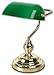Price comparison product image Hansa Bankers Lamp Traditional In-line Switch and Adjustable Green Shade 60W Brass-effect Ref 5010306