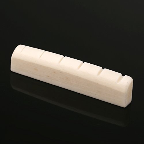 Musiclily Pro Estilo LP Ranurada Cejuela Superior Plana de Hueso Cejilla para Guitarra Les Paul,44,07x4,98x9,30mm (2 piezas)