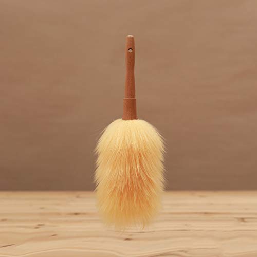 amAng - Plumero de Lana de Cordero, Apto para Limpieza doméstica y Profesional, atrae y Mantiene el Polvo Extra Grueso, se Puede Lavar a Mano