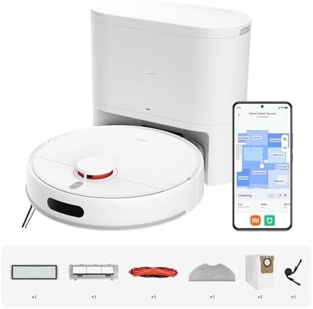 XIAOMI Robot Vacuum H40, Aspirapolvere e Lavapavimenti all-in-one, Potenza di Aspirazione 10.000Pa, Mappatura ad alta precisione con LDS, Ideale per Tappeti a Pelo Corto e Pavimenti Duri