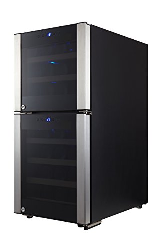 Kalamera KRC-33DZF Design Weinkühlschrank für bis zu 33 Flaschen (bis zu 310 mm Höhe),zwei Temperaturzonen ,5-18°C,(100 Liter, LED Bedienoberfläche, 2 Kühlzonen, Edelstahl) - 3
