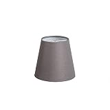 QAZQA Leinen Klemmschirm 12cm rund SC leinen braungrau , Rund konisch Klemmschirm
