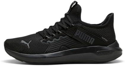 PUMA Scarpe da Corsa SOFTRIDE Enzo 5 Slip Tech Unisex su Strada, Nero-Grigio Scuro, Taglia 40, Puma Nero Freddo Grigio Scuro, 43 EU