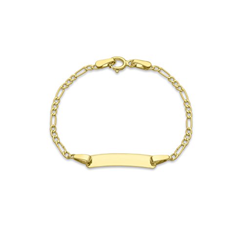 Carissima Gold Damen-Armband 9ct Hollow Figaro Childrens ID Bracelet 13cm/5 375 Gelbgold-1.29.0089 Carissima Gold Damen-Armband 9ct Hollow Figaro Childrens ID Bracelet 13cm/5 375 Gelbgold-1.29.0089