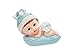 Produktbild LoBeSo® Tortenaufsatz Babyfigur 9cm Baby Junge liegt auf Kissen Farbe blau aus Polyresin Taufe Dekoration Tortendeko Kuchenaufsatz Kuchendeko Kindergeburtstag Babyparty Tortenfigur Baby Figur Torte