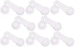 KitschKitsch 8pcs Baby Infant Safety Locks Latches Door Cupboard Cabinet Fridge Drawer Locks (White)