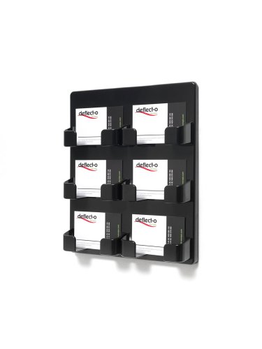 Deflect-o - Soporte de pared para tarjetas de visita (6 compartimentos), color negro