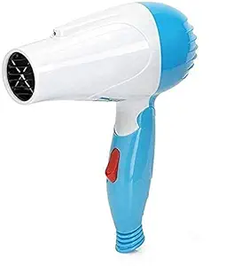 Womens & Girls Plastic Foldable Hair Dryer with 2 Speed Control 1000 Watt (Blue) -