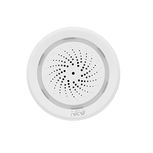 OWSOO Allarme Sirena Neo Wifi Sensore Umidità e Temperatura,Smart Alarm Sirena Sistema Di Sicurezza Domestica Tuya Smart Life App Compatibile Con Alexa Google Home Voice Control