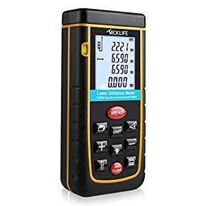 Tacklife Advanced Laser Entfernungsmesser Distanzmessgerät 0,05~100m/±2mm Distanzmesser distanz messgerät mit LCD Hintergrundbeleuchtung, inkl.Batterie und Schutztasche